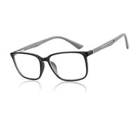 ZENOTTIC Gafas de Lectura para Hombre - Filtro de Luz Azul Presbicia Montura Quadrada - Bisagras de Resorte Anti-Reflejantes para Computadora Negro 2 x