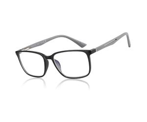 ZENOTTIC Gafas de Lectura para Hombre - Filtro de Luz Azul Presbicia Montura Quadrada - Bisagras de Resorte Anti-Reflejantes para Computadora Negro 2.5 x