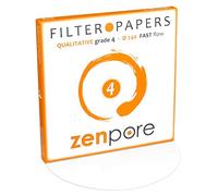 zenpore Papel de filtro de laboratorio de 24 cm, grado cualitativo estándar 4 - Flujo rápido 240 mm (100 discos)