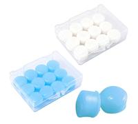 ZENQARI 24 Piezas Tapón de Oído Cera Silicona Reutilizable Silicona Cera Tapón de Oído 32dB Reducción Ruido 24 in 1 Pequeño Conveniente Portátil Adecuado Sueño Protección Oído(12 Azul 12 Blanco)