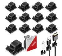 ZENQARI 65 Piezas Clips de Cable de Exterior Gestor Cable Pinzas Autoadhesivas Pinzas Exteriores Ganchos Cable Sujetador Cable Perfecto para Guirlandas Luces (Negro)