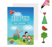 ZENQARI Libro de dibujo para impresión 3D, 1 Artikel libros de dibujo 3D para niños, Plantilla reutilizable de papel grueso, Plantilla de grafiti para pintar con bolígrafo 3D regalo para niños