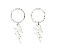 ZENRUIMING 2 llaveros con forma de rayo, llavero de acero inoxidable brillante con logotipo de rayo, accesorio para mochila de coche, plateado, talla única