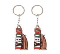 ZENRUIMING 2 llaveros de edificios de Dubai, llavero de recuerdo de viaje de Dubai, llavero de decoración de coche, llavero de recuerdo de viaje para enviar amigos, ancianos, colegas, llavero de