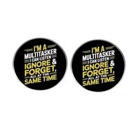 ZENRUIMING 2 pines esmaltados para burlarse del humor, I'm a multitasker I can listen ignore and forget all at the same time, insignias creativas de aleación divertidas, accesorios de mochila de ropa,