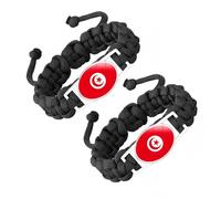 ZENRUIMING 2 pulseras de cuerda trenzada hecha a mano con la bandera de Túnez, pulsera ajustable de cristal de bandera trenzada, recuerdo de viaje de Túnez, accesorio del Día Nacional del Patriota