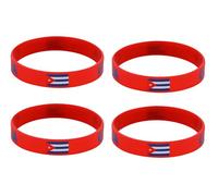 ZENRUIMING 4 pulseras de silicona con bandera cubana, pulseras de goma elástica para deportes al aire libre, pulseras de animación para fanáticos, recuerdos de viaje a Cuba, Talla única, Silicona, No