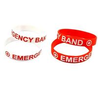 ZENRUIMING 4 pulseras de silicona de alerta médica, para hombres y mujeres, accesorios de alerta médica al aire libre, talla única, Silicona, No es una piedra preciosa