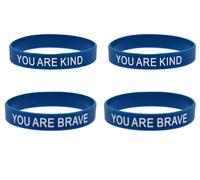 ZENRUIMING 4 pulseras inspiradoras de silicona con texto en inglés "You are Kind You are Brave" para hombres y mujeres al aire libre para amigos, familiares y colegas