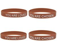 ZENRUIMING - 4 pulseras inspiradoras de silicona con texto en inglés «You are Loved You are choose », positiva y optimista, para hombres y mujeres, para amigos, familiares y colegas