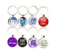 ZENRUIMING - 8 llaveros de vidrio de aleación de zinc Jw.org para testigos de Jehová, joyas religiosas para hombres y mujeres, dijes de teléfono para mochila de coche