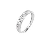 ZENRUIMING Anillo de Feng Shui de plata de ley S925 ajustable, collar Pixiu, anillo tridimensional de alivio simple, joyería budista de la suerte y la salud, Plata de ley, Sin piedras preciosas