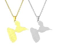 ZENRUIMING Paquete de 2 collares de mapa de la isla de Guadalupe, colgante de mapa de la ciudad del Caribe, regalo de joyería de recuerdo de viaje para hombres y mujeres