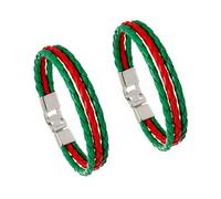 ZENRUIMING Paquete de 2 pulseras de piel sintética con bandera portuguesa para hombre, pulseras de cuero trenzado multicapa, deportes al aire libre y accesorios casuales, Talla única, Cuero, No es una
