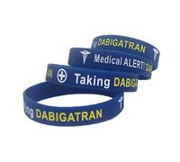 ZENRUIMING Paquete de 4 pulseras de alerta médica para Dabigatrán - Pulseras de silicona de identificación de emergencia para hombres y mujeres - Dabigatrán para tomar alerta médica - Azul oscuro