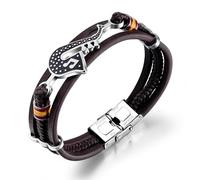 ZENRUIMING Pulsera de saxofón con instrumento musical, instrumento de notas musicales, pulsera trenzada de cuero multicapa para saxofonistas, músicos amantes de la música, talla única, Cuero, No es