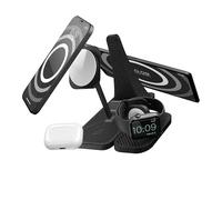 Zens 4-in-1 Modular Wireless Charging Station, Cargador inalámbrico MagSafe y Qi de 15 W para iPhone/Apple Watch/AirPods, Soporte para iPad, Incluye Adaptador de Corriente de 65 W (EU/UK/US), Negro