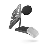 Zens Office Wireless Charger 2, MagSafe y Qi de 15 W para iPhone Air/17/16/15/14/13/12 y AirPods, Incluye Adaptador de Corriente de 24 W (EU/UK/US) y Cable Integrado de 1,5 m, Negro