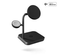 Zens Office Wireless Charger 3, Cargador inalámbrico MagSafe y Qi2 de 15 W para iPhone/Apple Watch/AirPods, Incluye Adaptador de Corriente de 45 W (EU/UK/US) y Cable Integrado de 1,5 m, Negro