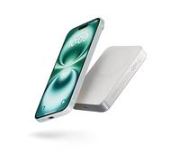 Zens Slim Aluminium Power Bank Qi2 10k mAh, Cargador inalámbrico MagSafe de 15 W para iPhone 16/15/14/13/12 y AirPods, Incluye Cable USB C-C de 30 cm, Blanco