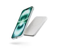 Zens Slim Aluminium Power Bank Qi2 5k mAh, Cargador inalámbrico MagSafe de 15 W para iPhone 16/15/14/13/12 y AirPods, Incluye Cable USB C-C de 30 cm, Blanco