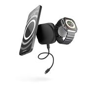 Zens Travel Wireless Charger Pro 2, Cargador inalámbrico MagSafe y Qi2 de 15 W para iPhone 16/15/14/13/12, Apple Watch y AirPods, Incluye Cable USB-C de 1 m, Negro