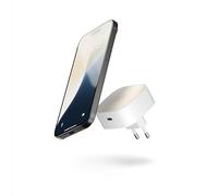 Zens Wireless Charging EU Power Adapter, Cargador inalámbrico MagSafe y Qi de 15 W para iPhone 16/15/14/13/12 y AirPods, Incluye Puerto USB-C de 18 W, Blanco