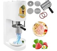 ZenSeFarin Máquina Eléctrica para Prensa De Helados Prensa Comercial para Espaguetis con 4 Moldes De Acero Inoxidable,Inicio con Un Toque,Compacta para Fiesta,Café,Panadería,Camión De Comida White