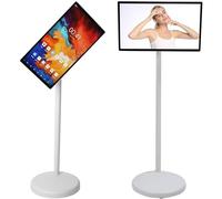 ZenSeFarin Portatil TV 8 + 128 GB De Almacenamiento,Pantalla Rotativa Tele Portatil con Ruedas,Tele Portatil con Duplicación De Pantalla,Pizarra Digital,Control Remoto,Funciona con Pilas 24in