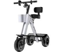 ZenSeFarin Triciclo Eléctrico Plegable De 3 Ruedas con Respaldo para Adultos, Ligero, con Batería Extraíble De 36v Y 10 Ah, Marcha Atrás E Interruptor De Llave para Desplazamientos Y Viajes