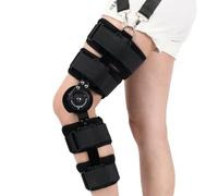 ZENSTEEL Rodillera Ajustable ROM Inmovilizador de rodilla con bisagras ROM Soporte De Rodilla Ajustable postoperatorio Inmovilizador de rodilla para hombres y mujeres(Viene con correa para el hombro)