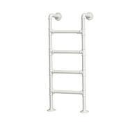 ZENSTYW Escalera De 4 Peldaños Montada Desde La Pared Al Suelo,Escalera De Escalada Universal,Escalera De Salida para Ventana De Sótano,Carga De 330 Libras,Blanco(125cm/49.2in)