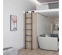 ZENSTYW Escalera De Ático Montada En La Pared De 100-300 Cm,Escalera De Litera para Interiores,Escalera De Entrada Y Salida De Altura,para Dormitorio,Biblioteca(1.5m/5ft)