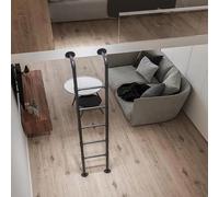 ZENSTYW Escalera De Ático Montada En La Pared De 100-350 Cm,Escalera De Escalada Universal,Escalera De Metal Negra para Ático,Dormitorio,Terraza(240cm/94.5in)