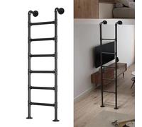 ZENSTYW Escalera Metálica De Loft Montada En La Pared,Escalera De Escape De Incendios Pesada,para Interiores Y Exteriores,Escalera De Ventana De Salida del Sótano(Black,2.8m/9.2ft)