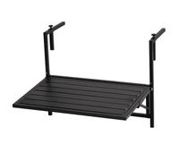 ZENSTYW Mesa Colgante Plegable para Balcón,Mesa De Balcón para Colgar,De Terraza Resistente A La Intemperie,Multifuncional,Altura Ajustable,Negro