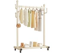 ZENSTYW Perchero Burro De Metal,Perchero Colgador Con Ruedas,Perchero Recibidor Con Estante,Resistente,Montaje Sencillo,Para Dormitorio,Centro Comercial,Balcón(White,80cm/31.5in)