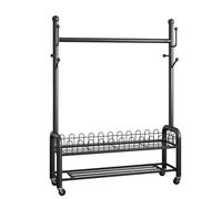 ZENSTYW Perchero Para Ropa Y Zapatos,Perchero Burro,Estante Colgante Rodante,Burro Ropa Con Estante De Almacenamiento,Organizador De Ropa Portátil(Black,60cm/23.6in)