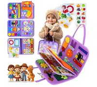 Zensviva Busy Board Montessori Sirenas 20 en 1 - Libro Sensorial Bebé 1 Año - Juguete Educativo sin Pantallas para Viaje - Motricidad Fina y Autonomía Infantil - Regalo Niñas 1-6 Años