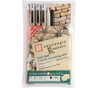 Zentangle - Juego de utensilios para pintar 11 Renaissance, con rotuladores de punta fina Pigma Micron de Sakura, telas y lápices