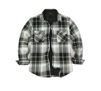 ZENTHACE Chaqueta de franela con forro de borreguillo cálido para hombre (toda la chaqueta con forro de borreguillo), XL