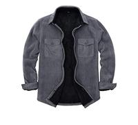 ZENTHACE Chaqueta de franela con forro de borreguillo cálido para hombre (toda la chaqueta con forro de borreguillo), L