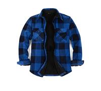 ZENTHACE Chaqueta de franela con forro de borreguillo cálido para hombre (toda la chaqueta con forro de borreguillo), XL