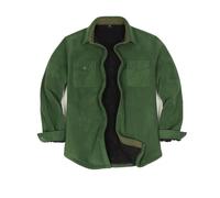 ZENTHACE Chaqueta de franela con forro de borreguillo cálido para hombre (toda la chaqueta con forro de borreguillo), verde, 3XL