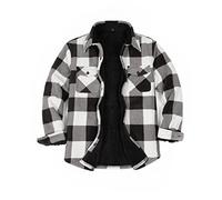 ZENTHACE Chaqueta de franela con forro de borreguillo cálido para hombre (toda la chaqueta con forro de borreguillo), XXL