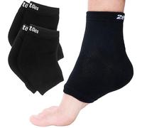 ZenToes - 2 pares de calcetines hidratantes de sensación de spa, con talón y forro de gel para curar y tratar talones secos y agrietados mientras duermes, tamaño grande de hombre, color negro