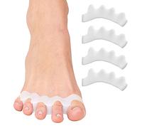 ZenToes Espaciadores de silicona para la correcta alineación de los dedos, juanetes y alisadores de dedos en martillo, 2 pares (blanco)