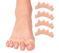 ZenToes Espaciadores de silicona para la correcta alineación de los dedos, juanetes y alisadores de dedos en martillo, 2 pares (beige)