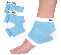 ZenToes Gel hidratante calcetines talón 2 pares alineados calcetines spa Toeless para curar y tratar, los talones agrietados secos (algodón, azul)