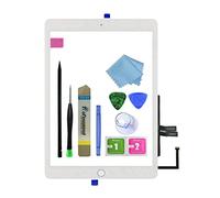 Zentop Para iPad blanco de 6ª generación iPad 2018 A1893 A1954 pantalla táctil digitalizador de repuesto con botón de inicio, soporte de cámara, adhesivo preinstalado, kit de reparación de